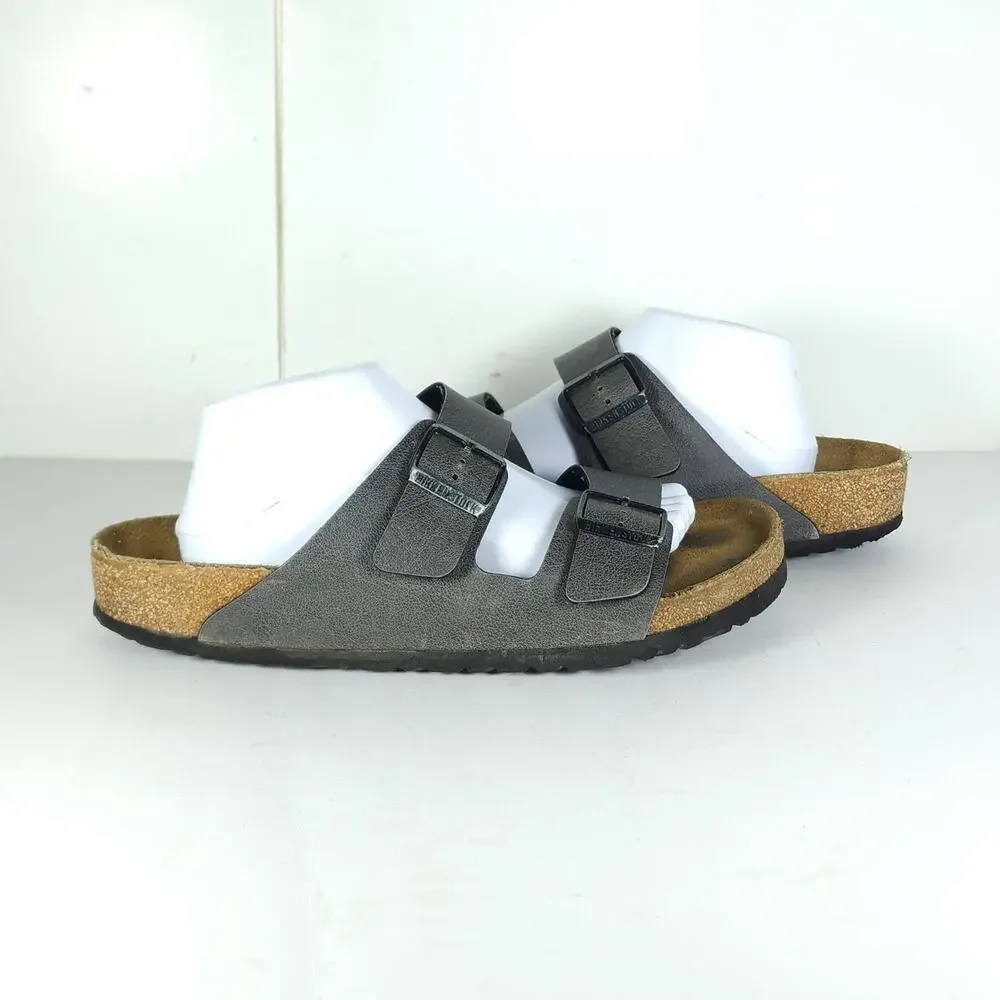 BIRKENSTOCK Arizona Men's EU43 US10 Anthracite Birko-Flor Slide Sandals